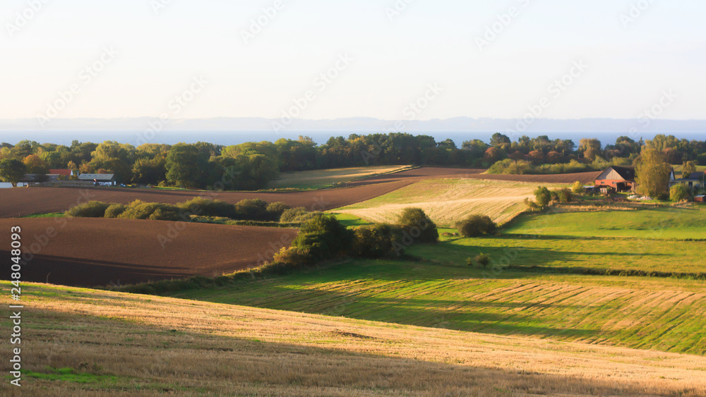 rural landscape with fields and hills