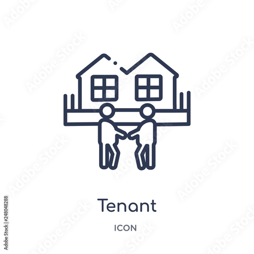 tenant icon from real estate outline collection. Thin line tenant icon isolated on white background.