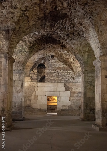 Roman Emperor Diocletian Palace Catacombs In Split. Used as a filming location for Game of Thrones TV series