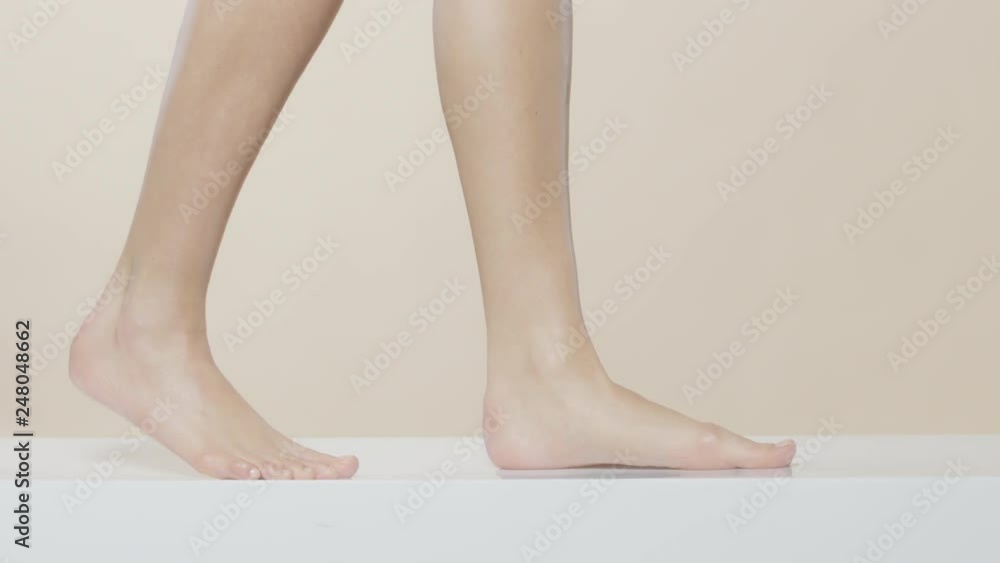 Female feet walking on a white surface, recorded Red Monstro and using Briese Focus 140 HMI. Female feet walking on a white surface, recorded Red Monstro and using Briese Focus 140 HMI.