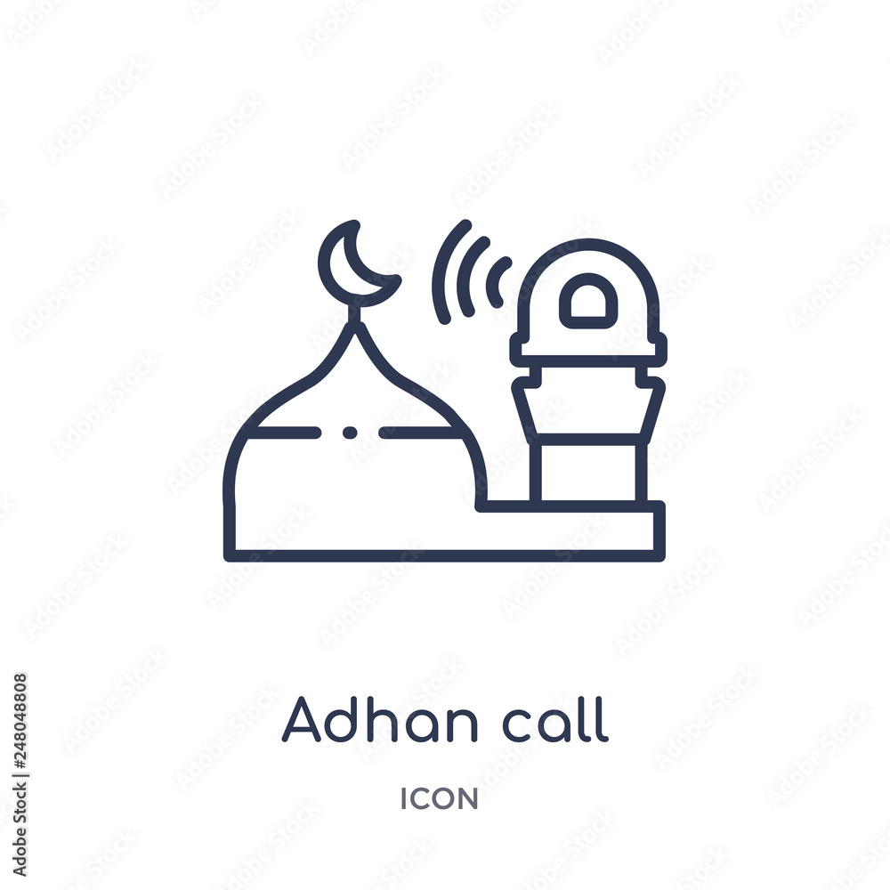 Call Adhan adhan call icon from religion outline collection. Thin line adhan call ...