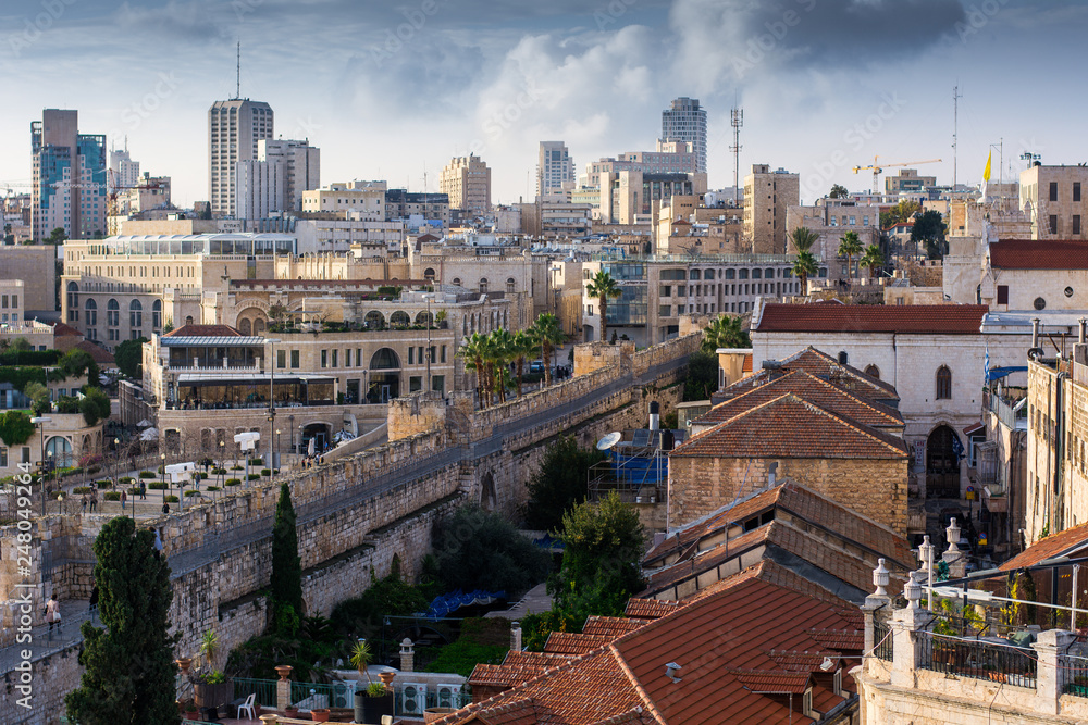 Fototapeta premium view on new buildings in jerusalem israel