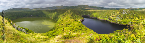 Crater lakes, Caldeira Comprida & Caldeira Funda. Flores, Azores islands, Portugal photo