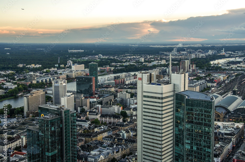 Fototapeta premium Modern skyline of Frankfurt, Germany financial business district.