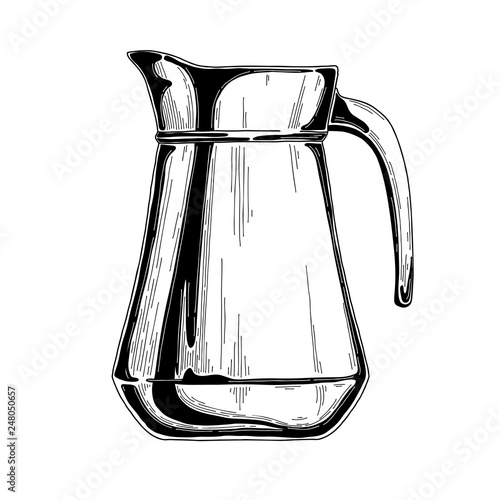 Realistic sketch of a jug. Vector illustration