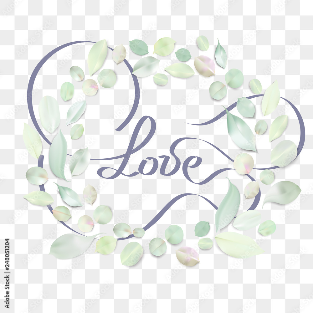 Love pastel background with petals and leaves. Love pastel background with petals and leaves.