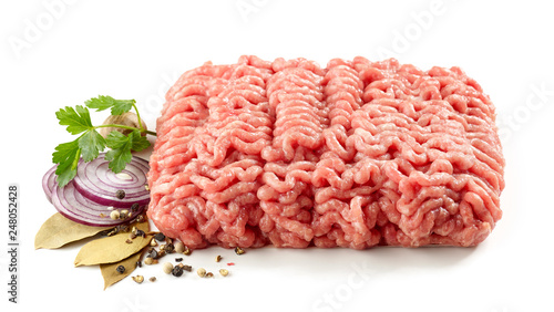 raw minced meat and spices