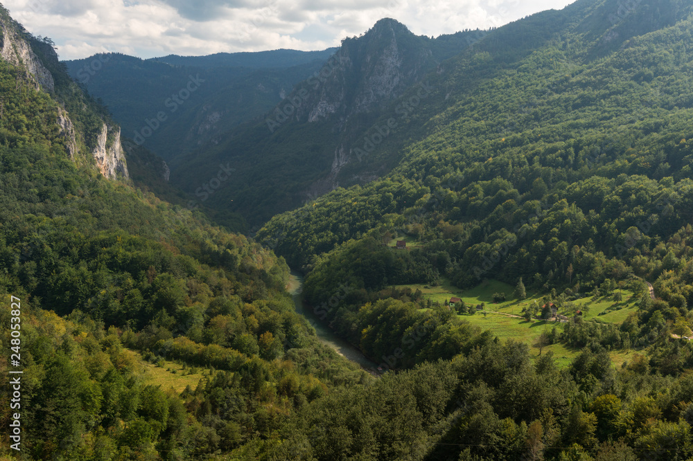Fototapeta premium Scenic mountains and deep river Tara canyon, Montenegro