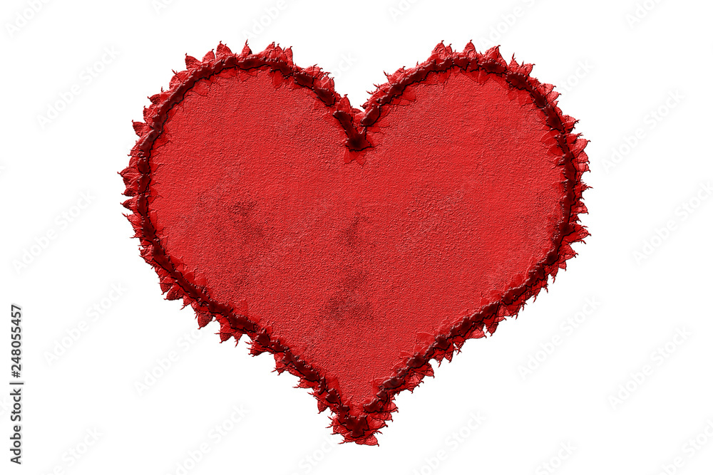 Stylized 3D Red Heart on White Background Stylized 3D Red Heart on White Background