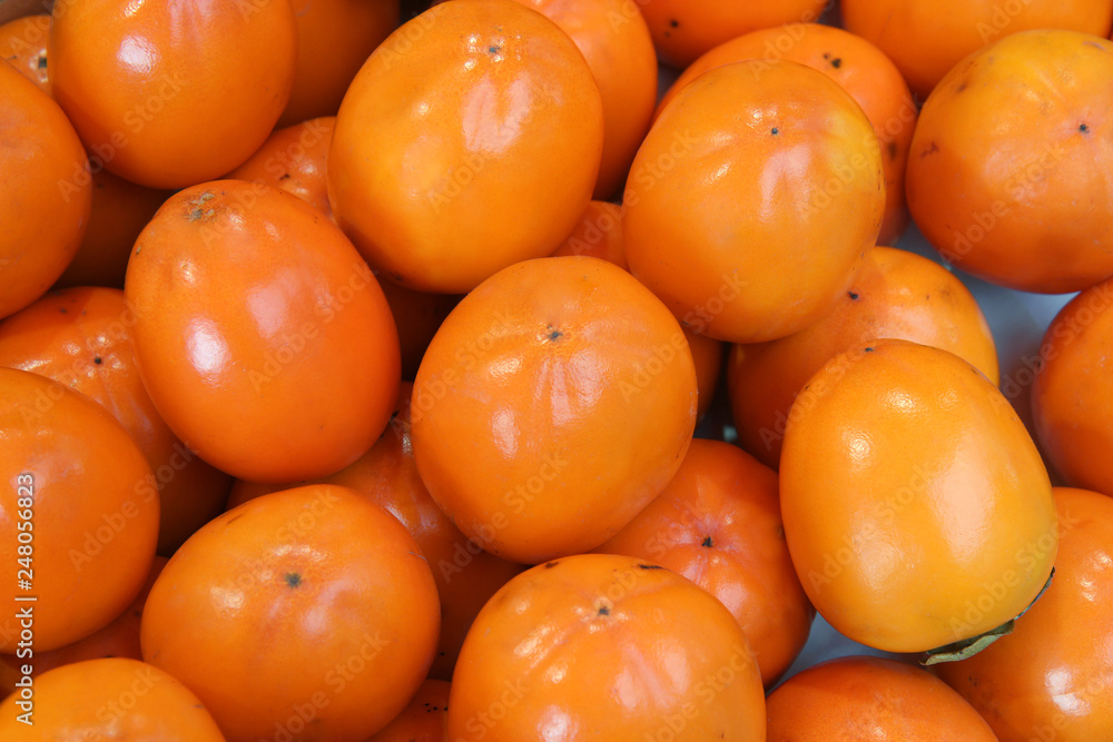 background of fresh  persimmons