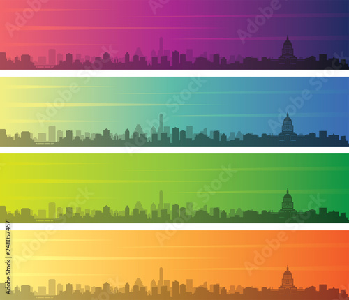 Austin Multiple Color Gradient Skyline Banner