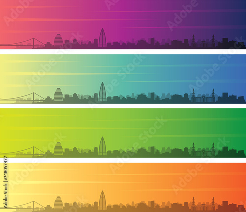 Khartoum Multiple Color Gradient Skyline Banner