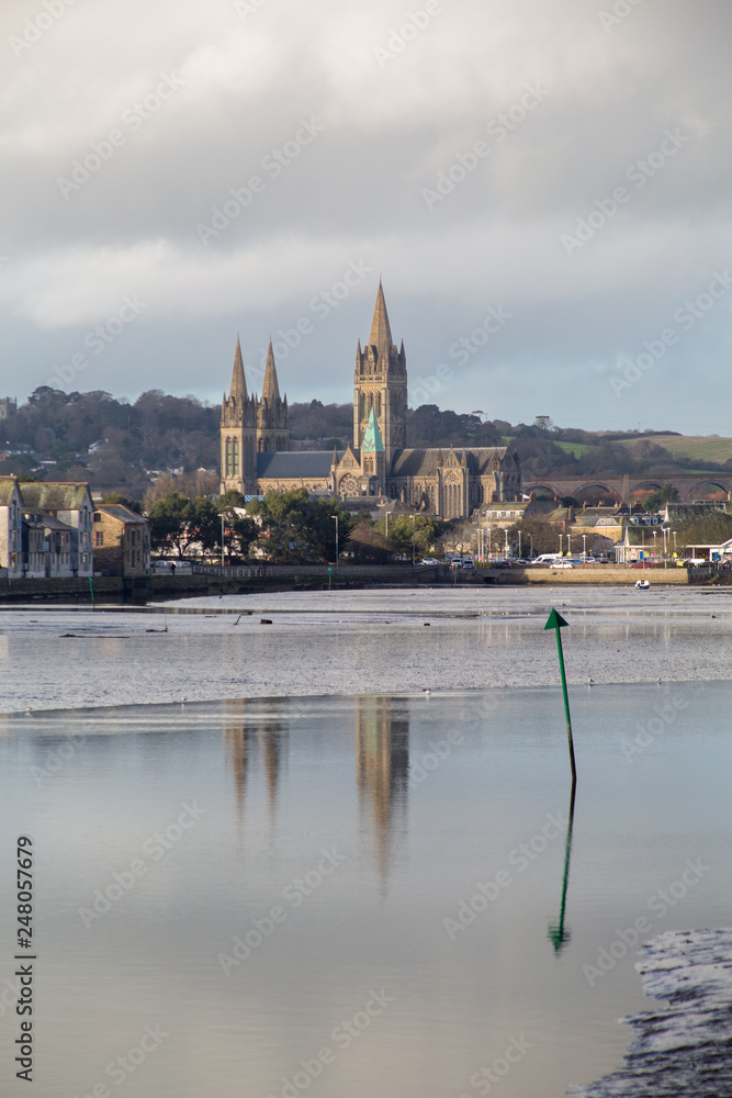 Fototapeta premium Truro from the river cornwall england uk 