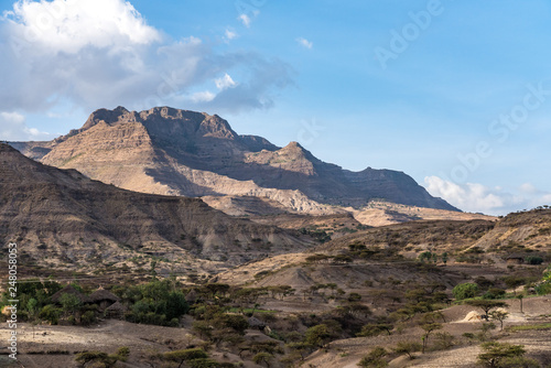 Landscape between Gheralta and Lalibela in Tigray, Northern Ethiopia, Africa