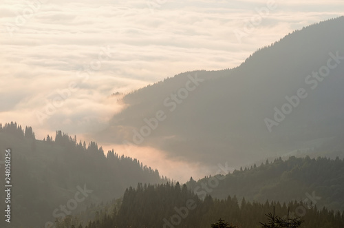 Fog is high in the mountains © VIryna