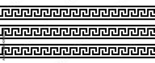 Seamless greek ornament on black and white background