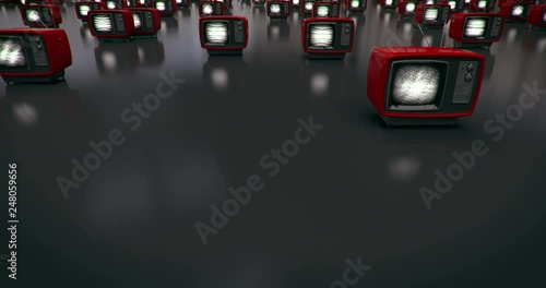 Old TV screens with white noise looping animation