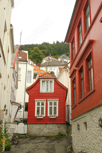 Wooden houses in Norway's second largest city Bergen