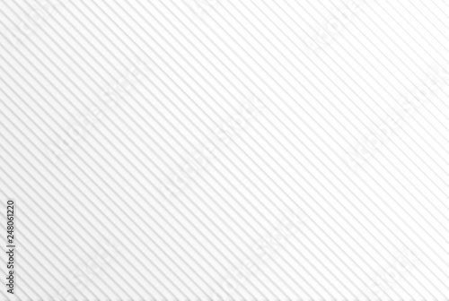 Monochrome geometric pattern of gray diagonal lines on white. Simple abstract background. Slightly darker and lighter in the corners.