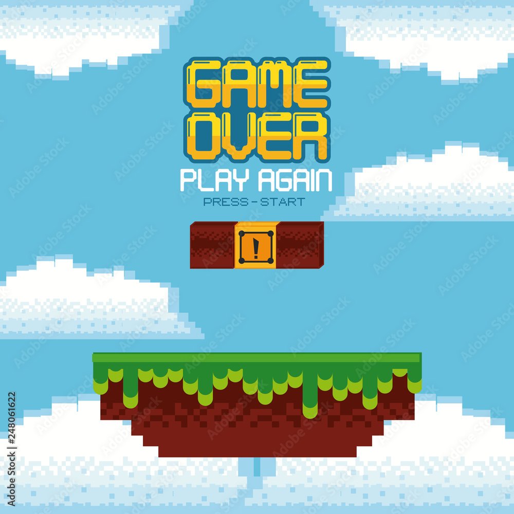 Naklejka premium videogame game over concept