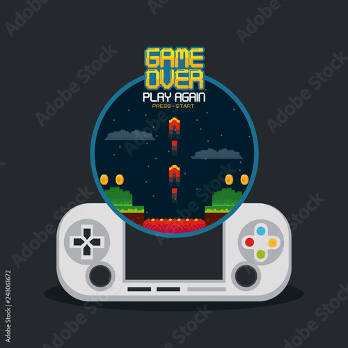 videogame game over concept