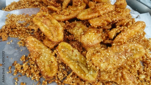 Banana fried background.