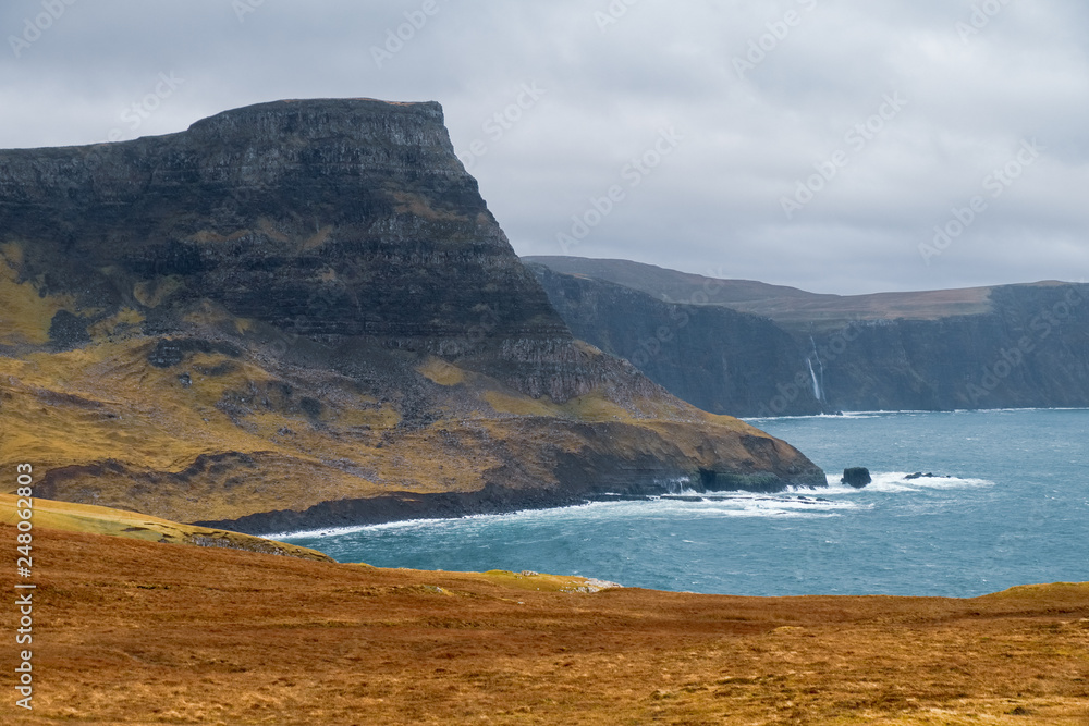 The Landscape around Neist Point Lighthouse, Isle of Skye, Scotland, United Kingdom