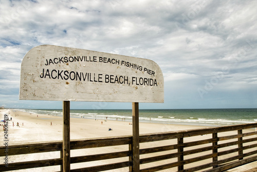 Jacksonville Beach Florida Fishing Pier Sign