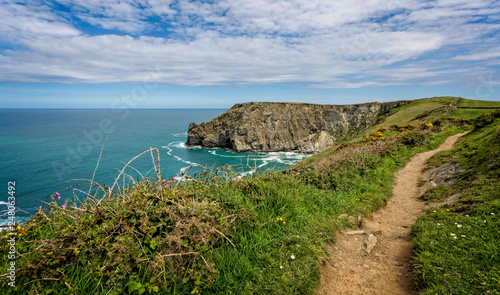 Cornish seascape - coastal path along rugged coastline