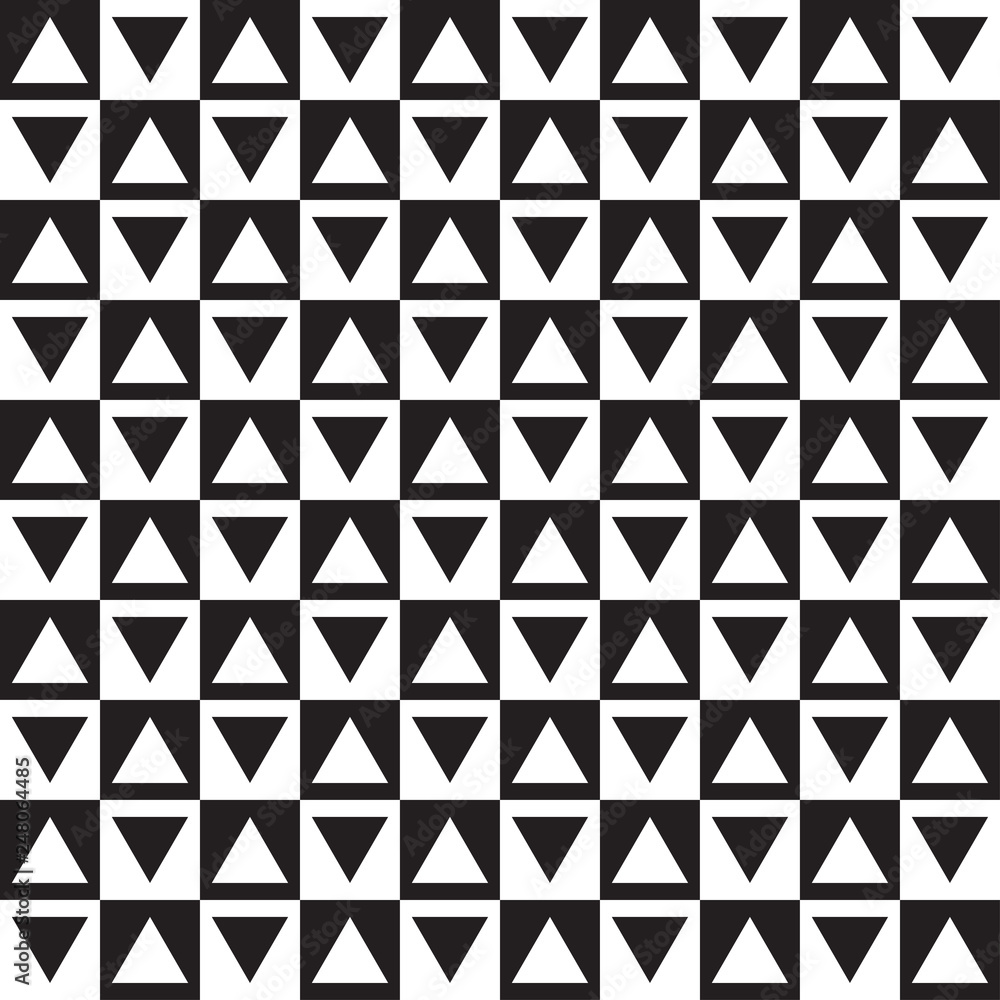 Checkered pattern with triangles
