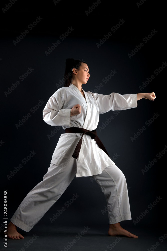 Young Woman Dressed In Traditional Kimono 