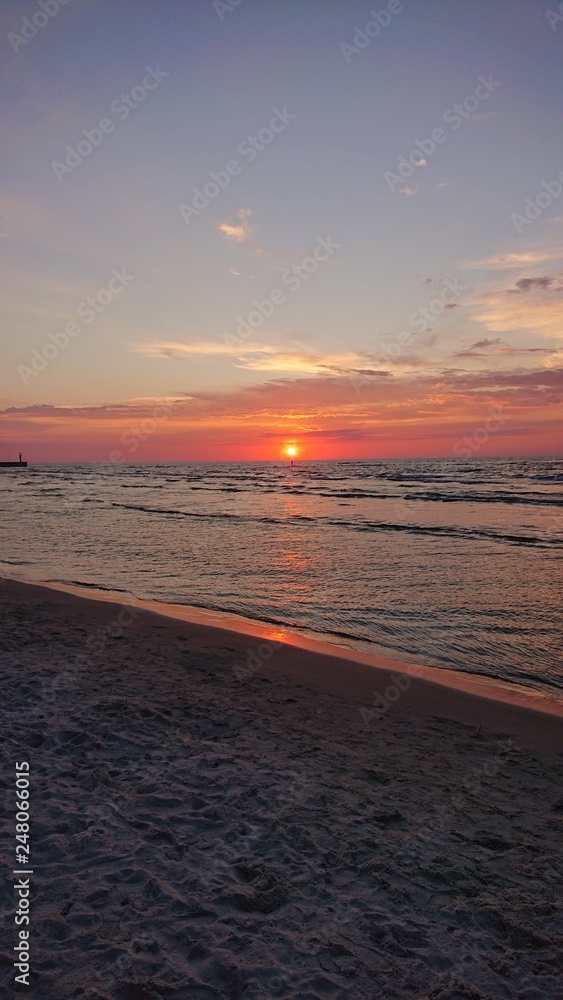 Fototapeta premium Łeba - Morze Bałtyckie. Baltyk plaża