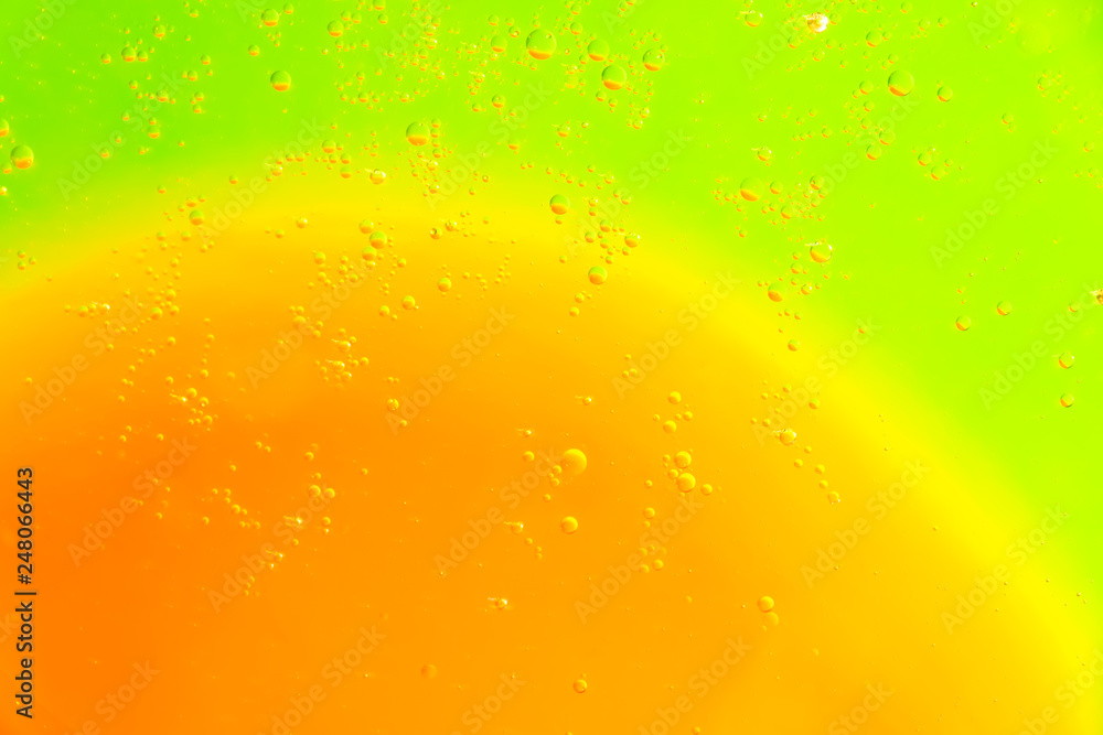 Water and oil bubble background. Macro shot of beautiful Water and oil bubble background , with small and big bubbles