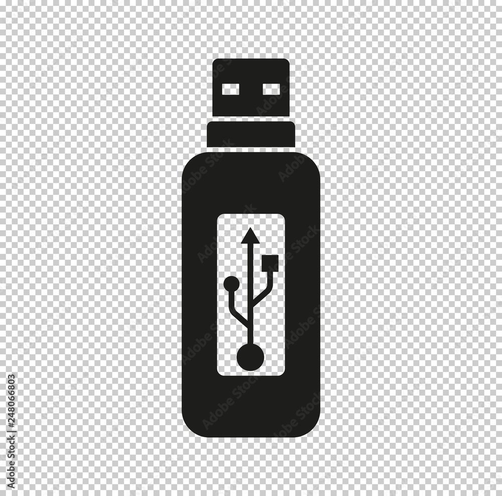 Vector usb flash drive  - black vector icon