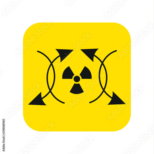 Radiation pollution direction icon vector