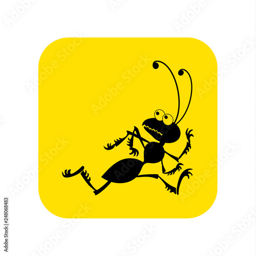 Running ant icon vector