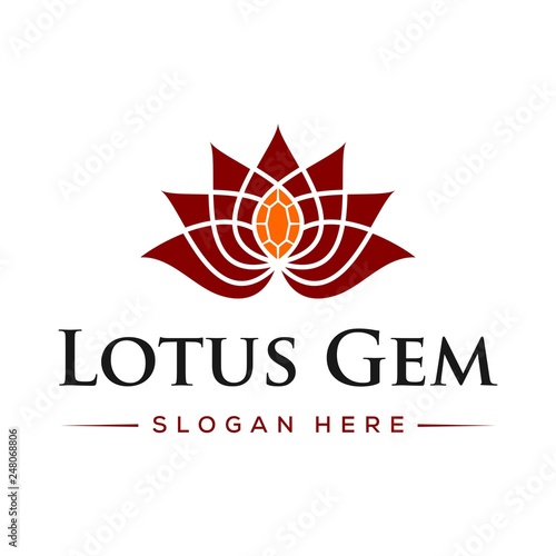 lotus gem vector logo template