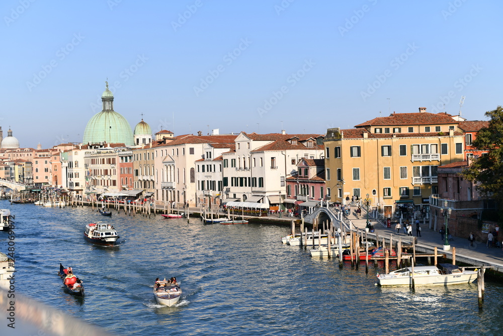 Grand Canal in Venice before quarantine, view from the bridge