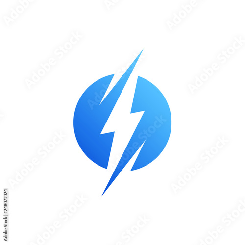 modern electrical blue lightning bolt logo