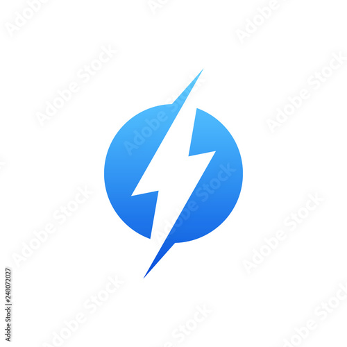 Free Download modern electrical blue lightning bolt logo - GFXLoad