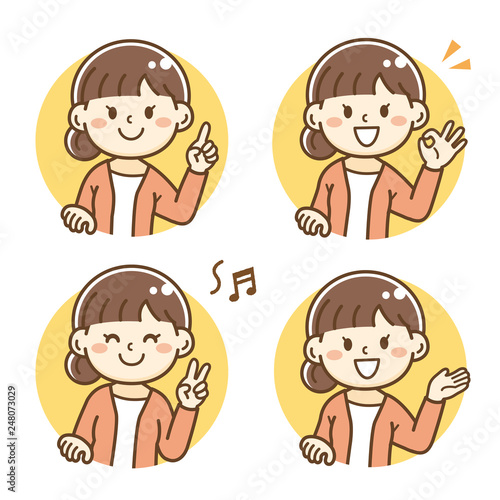 女性　表情セット