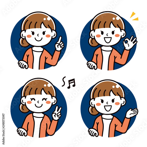 女性　表情セット