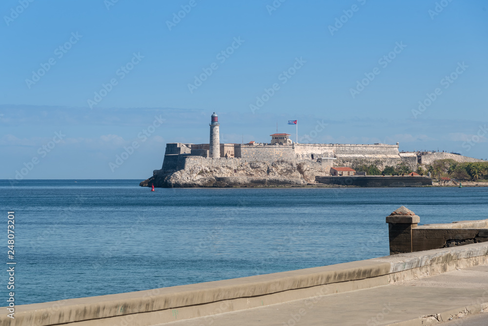 Castillo del Morro, fortress built by the Spanish empire at the entrance to the port of Havana. Cuba Castillo del Morro, fortress built by the Spanish empire at the entrance to the port of Havana. Cuba