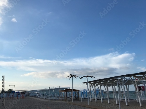 wind turbines on the beach