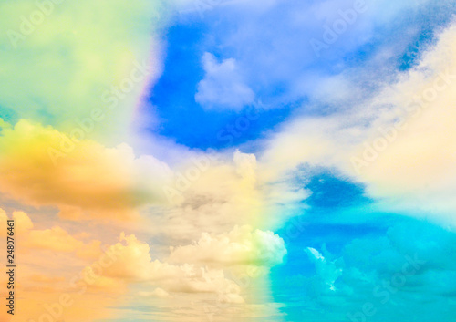 Colorful smoke Cloud for background, Ink swirling in ,Colorful ink abstraction.Fancy Dream Cloud of ink under water.