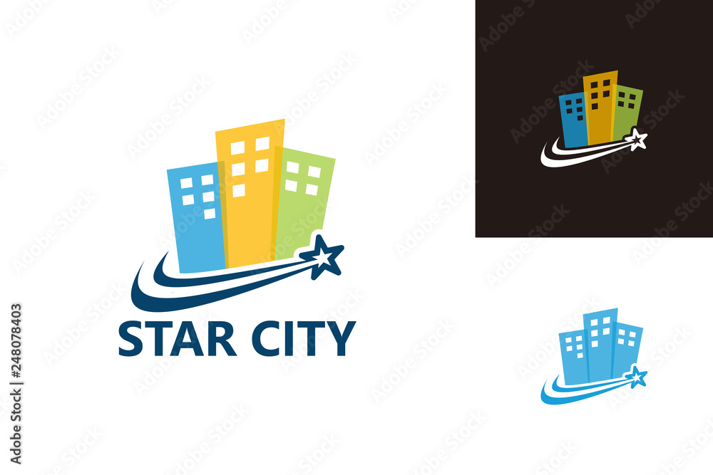 Star City Logo Template Design Vector, Emblem, Design Concept, Creative Symbol, Icon