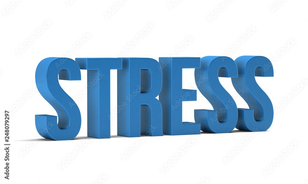 Stress word. 3D Render illustration in white background