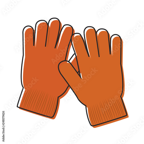 Isolated winter gloves