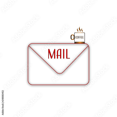 Mail icon. Envelope design. Illustration on white background. For real estate business .