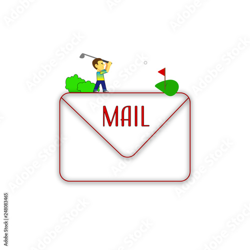 Mail icon. Envelope design. Illustration on white background. For real estate business .